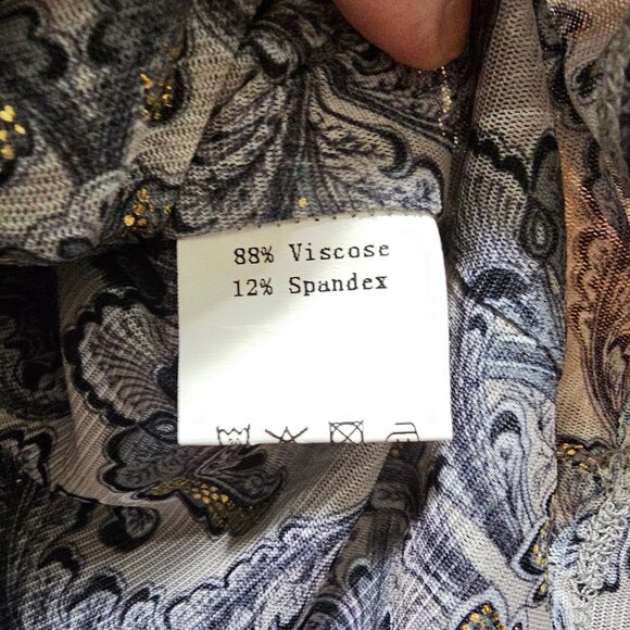 Bliss Ruched Mesh Turtleneck‎ Blouse Small - Picture 6 of 9